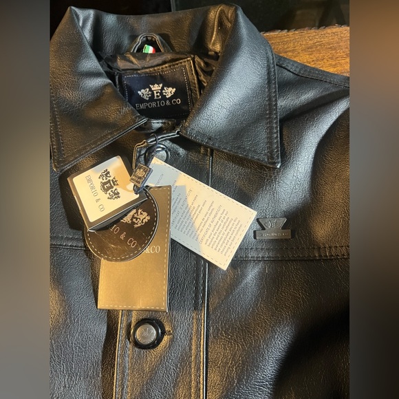 TWO DAYS SALE 👔👔👔 $89 Emporio & Co leather jacket. Brand New. Very elegant. - Picture 7 of 13